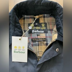 New Barbour Ashby Wax Jacket in Navy Small